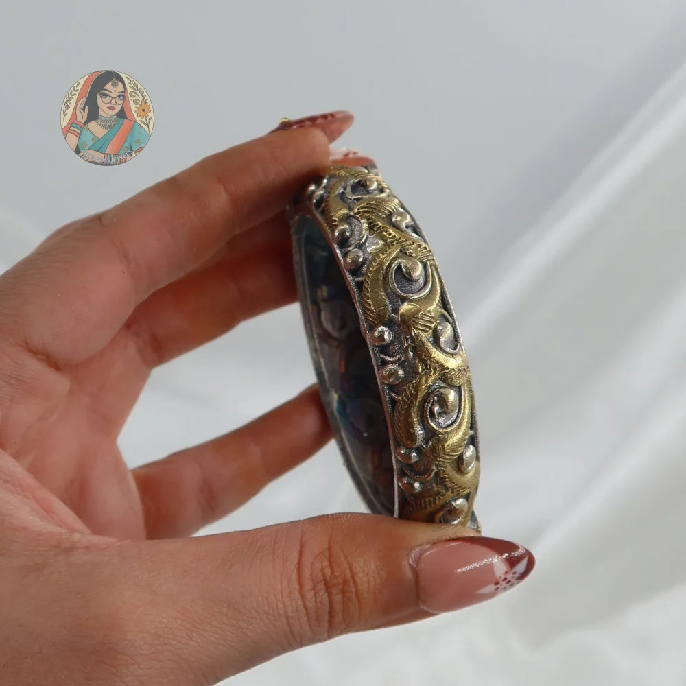 Nirali Oxidized Dual-Tone Bangle