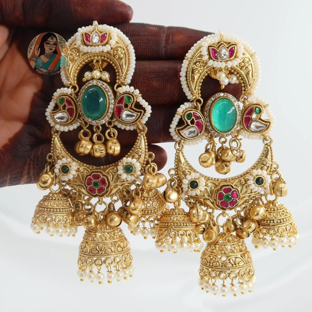 Nisha Gold Earrings - A
