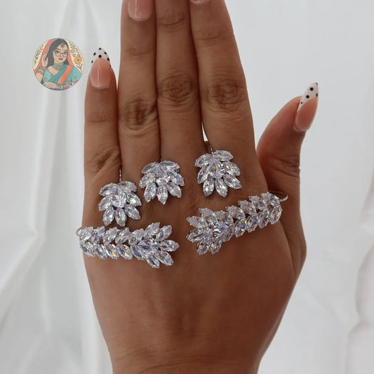 Nithya Palm Cuff Bracelet - Silver