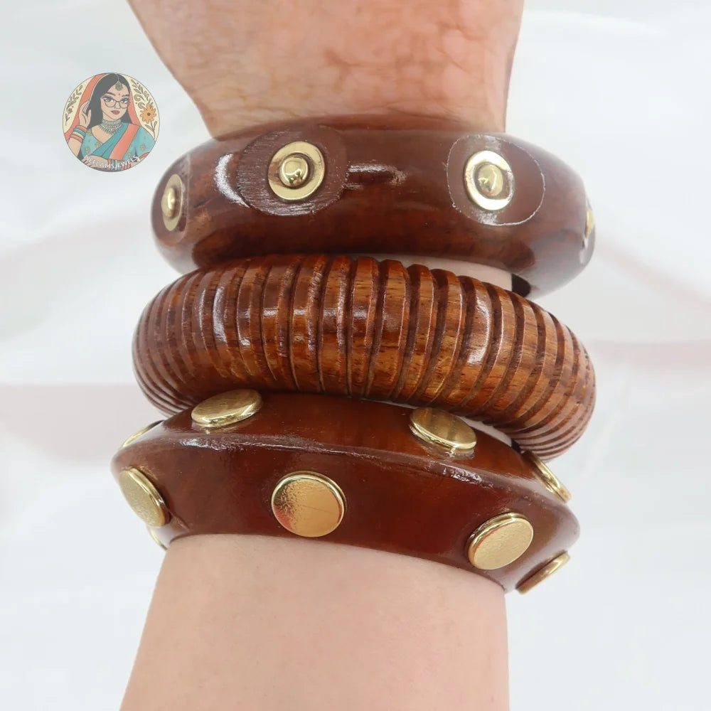 Nithya Wooden Bangle Stack