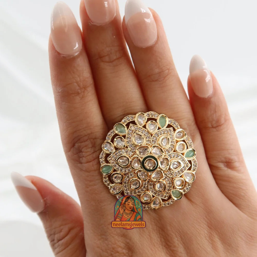 Noorani Phool Ring Mint