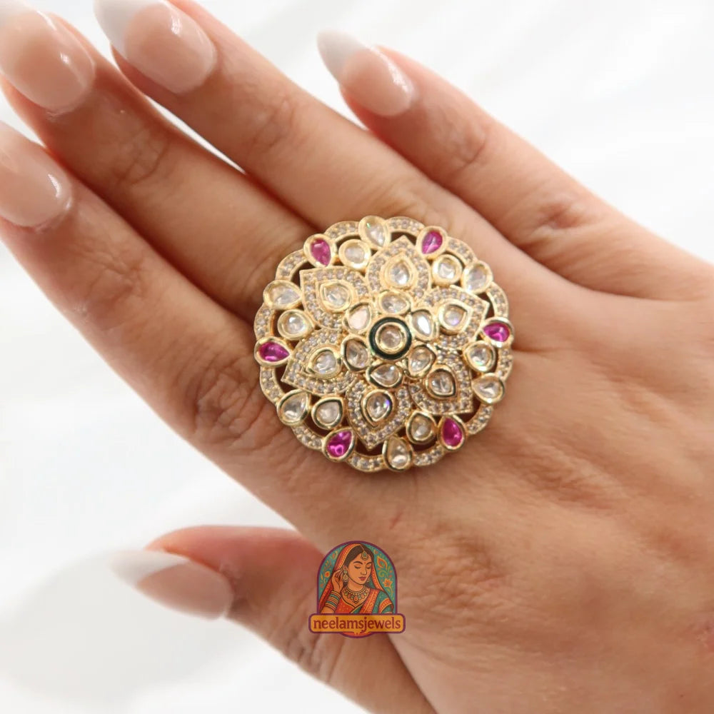 Noorani Phool Ring Pink