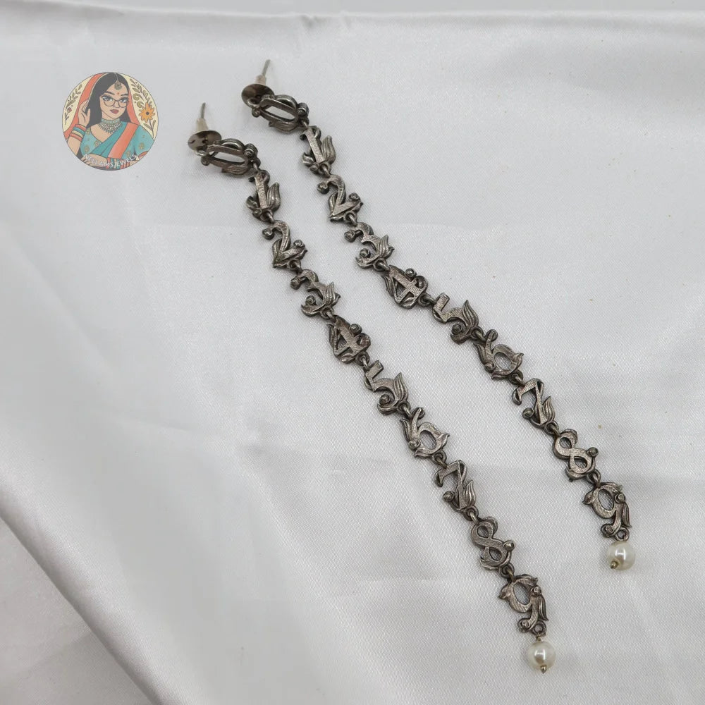 Number Silver Earrings