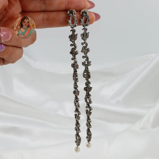 Number Silver Earrings