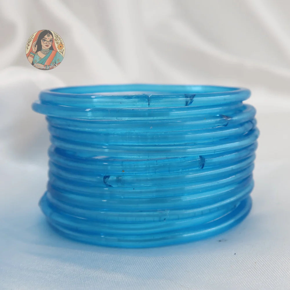 ’Ocean Blue’ Rang Pakka Glass Bangle Set