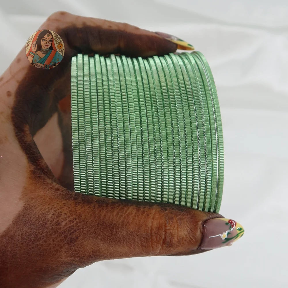 ’Olive Oil’ Shiny Plain Bangle Set