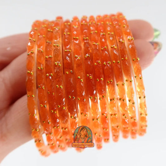 ’Orange’ Glass Bangle Set