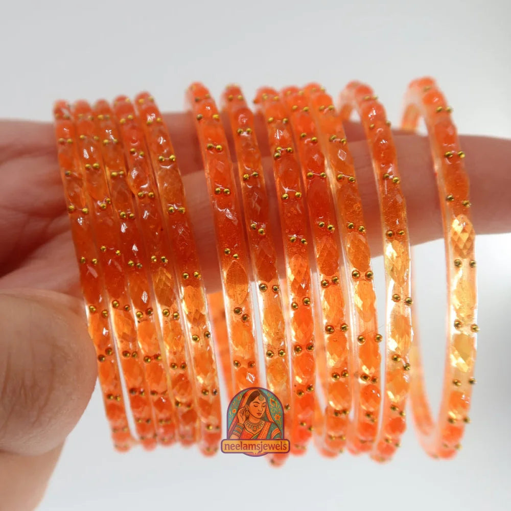 ’Orange’ Glass Bangle Set
