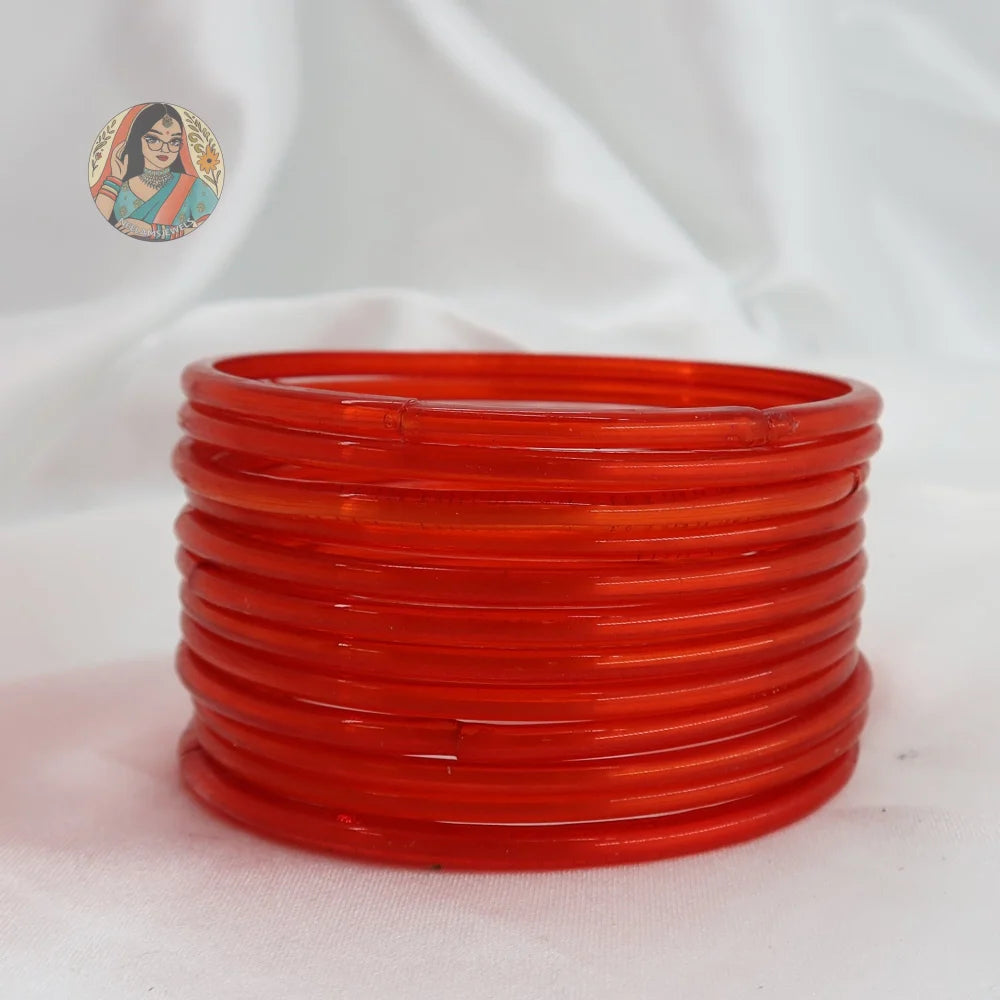 ’Orange’ Rang Pakka Glass Bangle Set