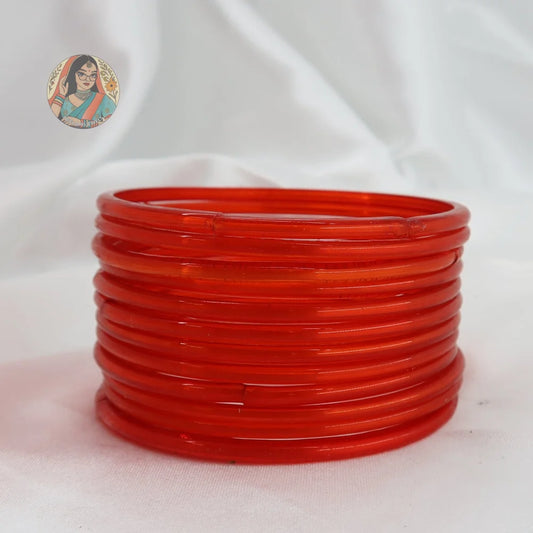 ’Orange’ Rang Pakka Glass Bangle Set