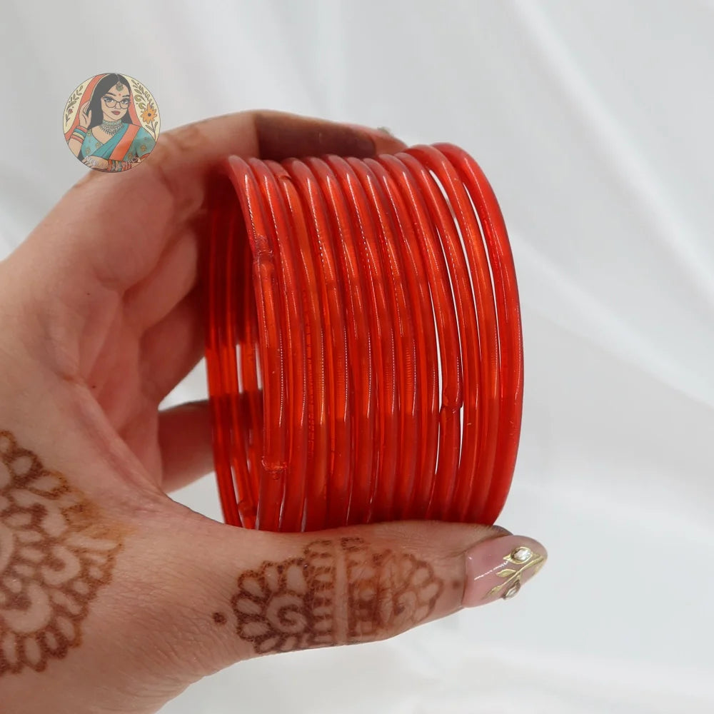 ’Orange’ Rang Pakka Glass Bangle Set