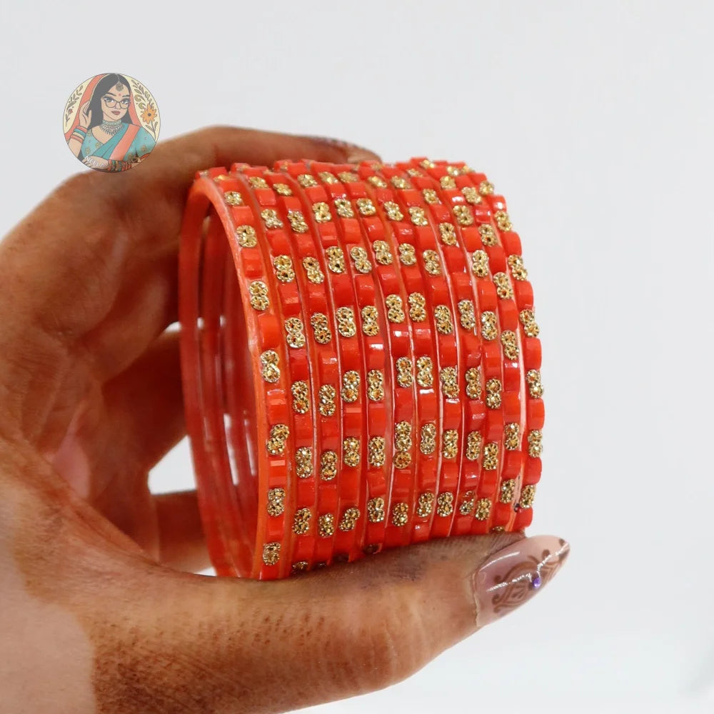 ’Orange’ Tara Glass Bangle Set