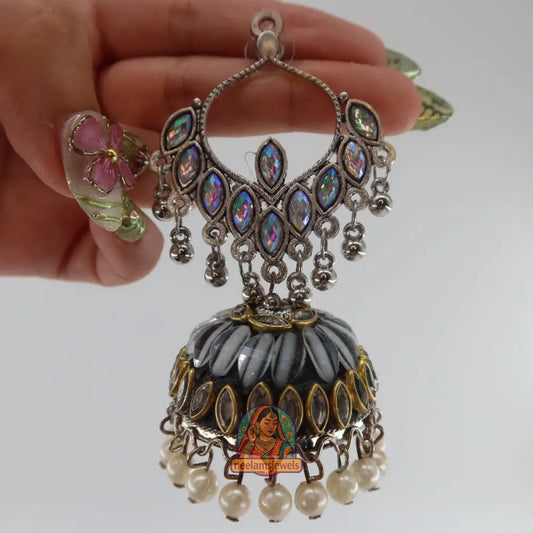 Oval Drop Pearl Jhumka