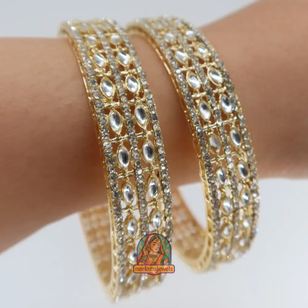 Oval Kundan Bangles