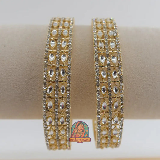 Oval Kundan Bangles