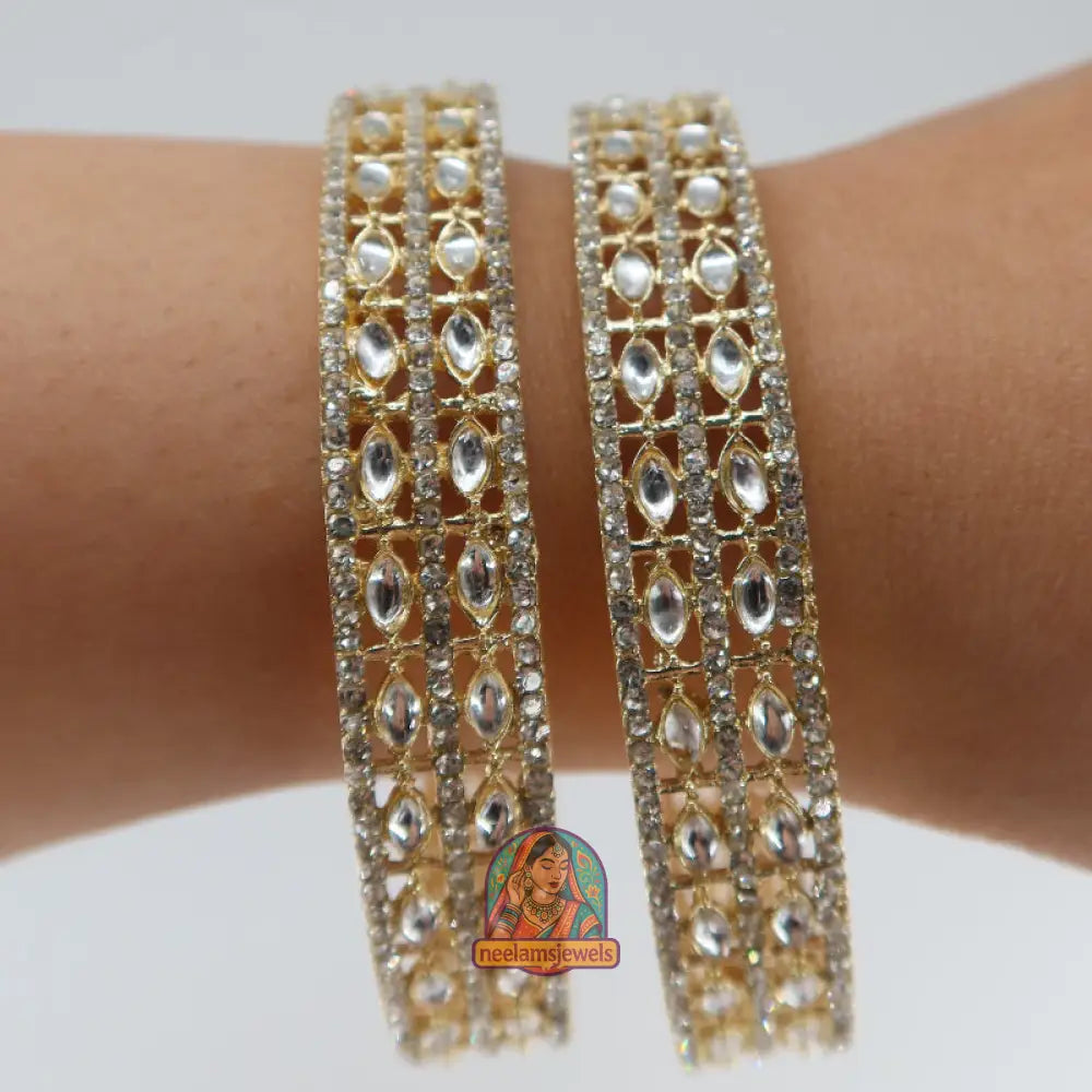 Oval Kundan Bangles