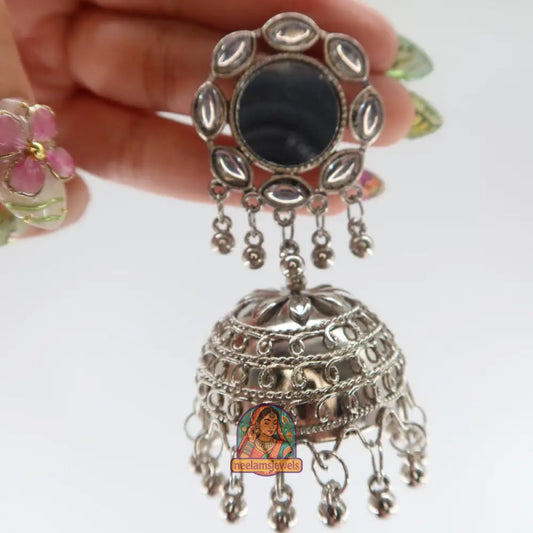 Oval Mirror Jhumka