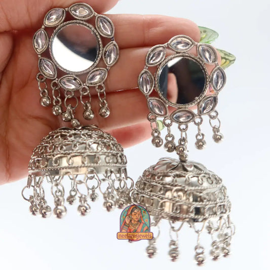 Oval Mirror Jhumka