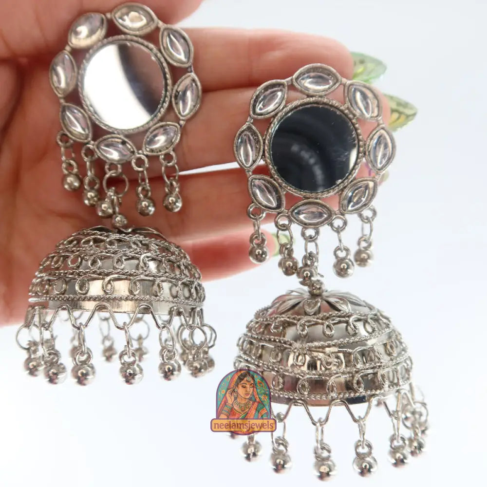 Oval Mirror Jhumka