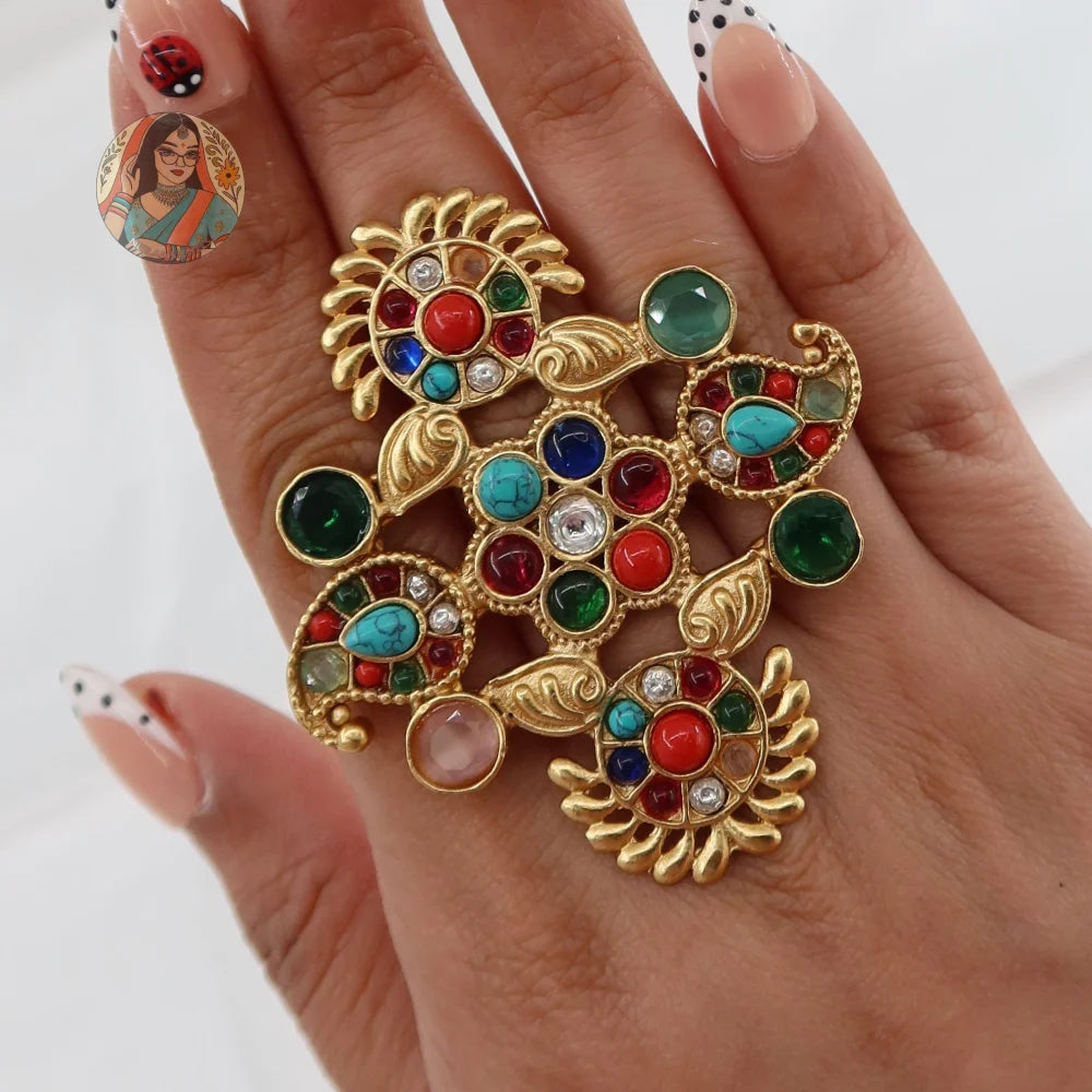 Oversized Floral Statement Ring