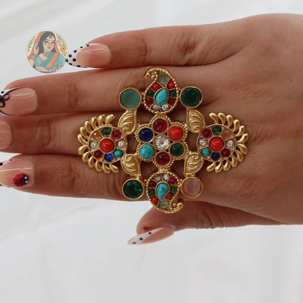 Oversized Floral Statement Ring
