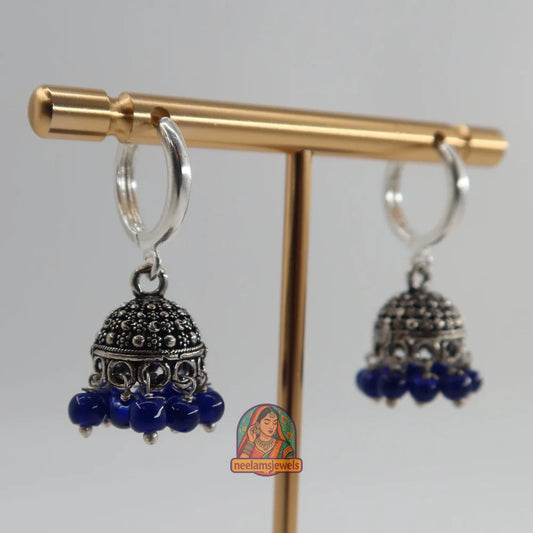 Oxidized Micro Jhumki (Blue)