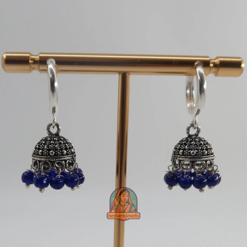 Oxidized Micro Jhumki (Blue)