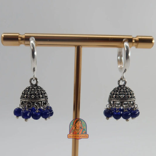 Oxidized Micro Jhumki (Blue)