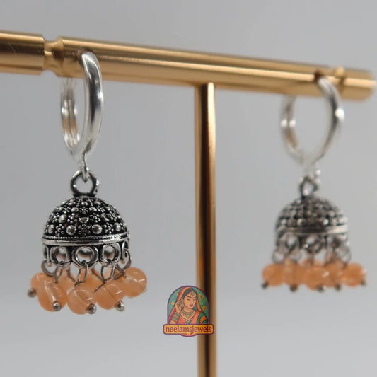 Oxidized Micro Jhumki (Peach)