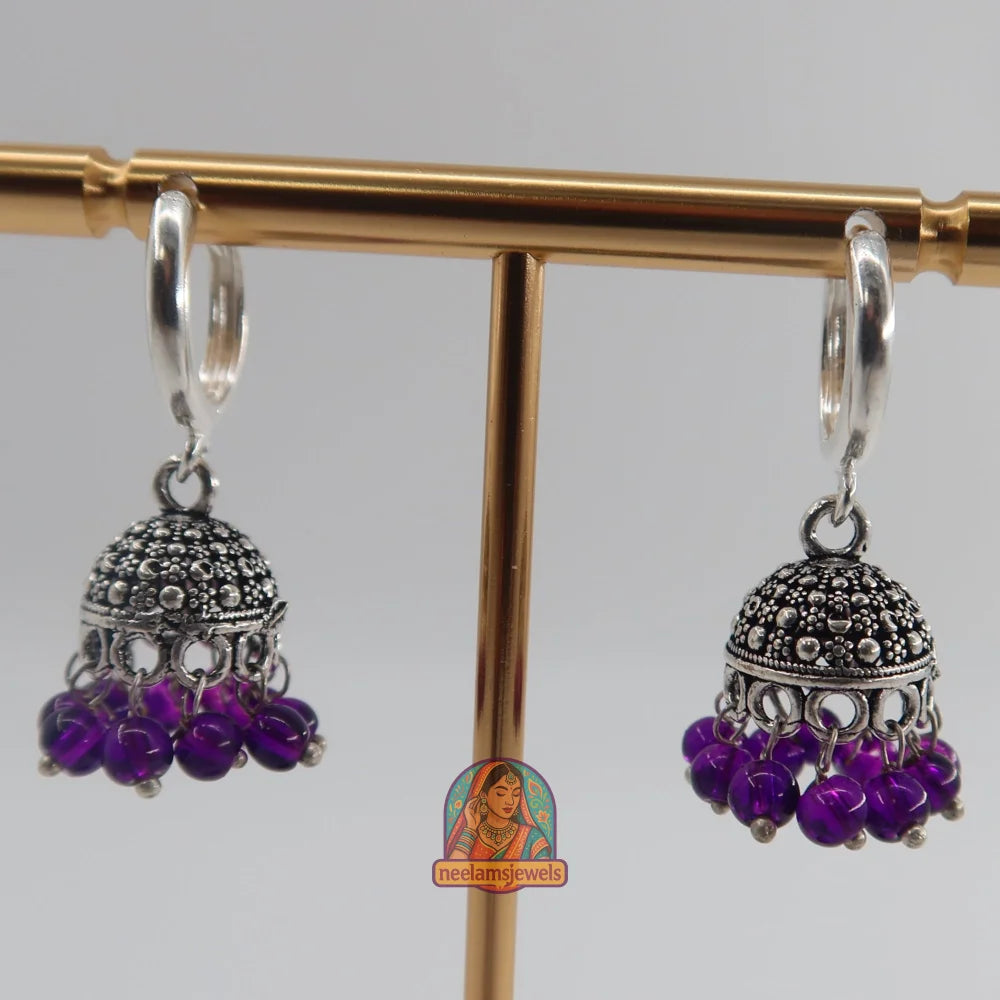 Oxidized Micro Jhumki (Purple)