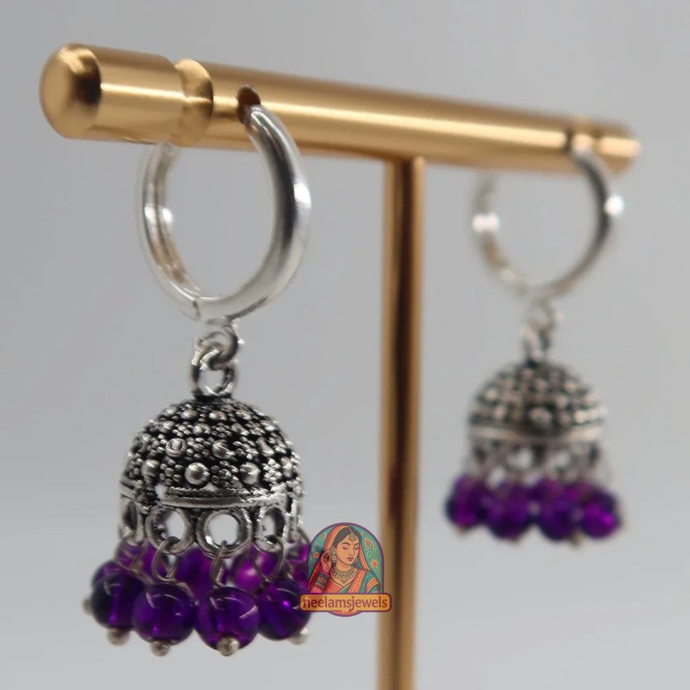 Oxidized Micro Jhumki (Purple)