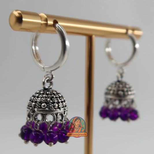Oxidized Micro Jhumki (Purple)