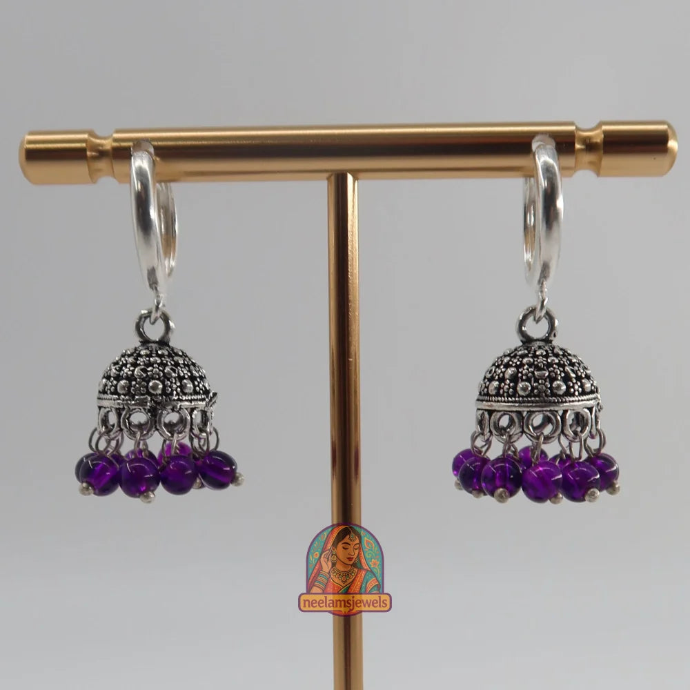 Oxidized Micro Jhumki (Purple)