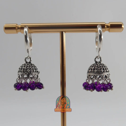 Oxidized Micro Jhumki (Purple)