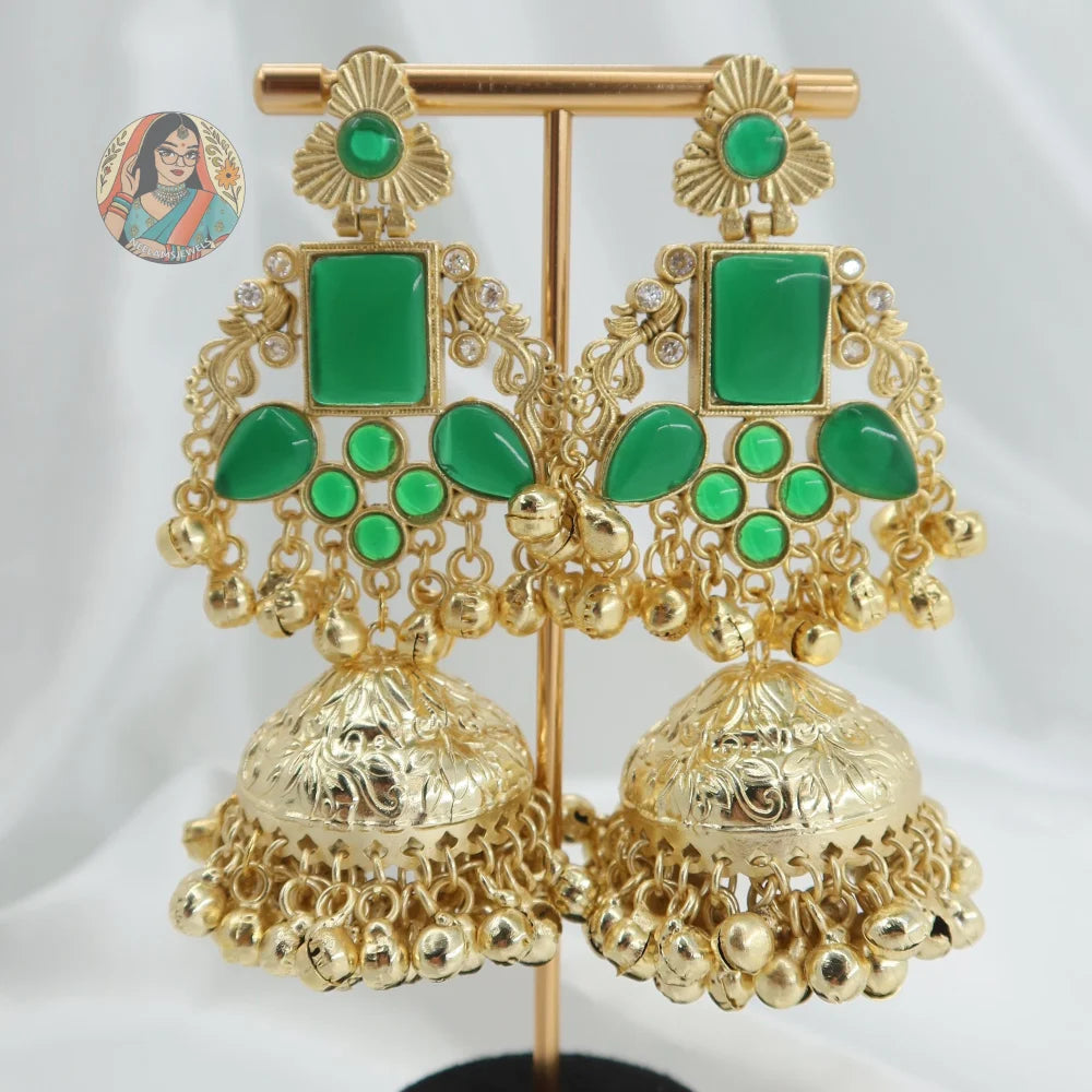 Pari Kashmiri Earrings - Green