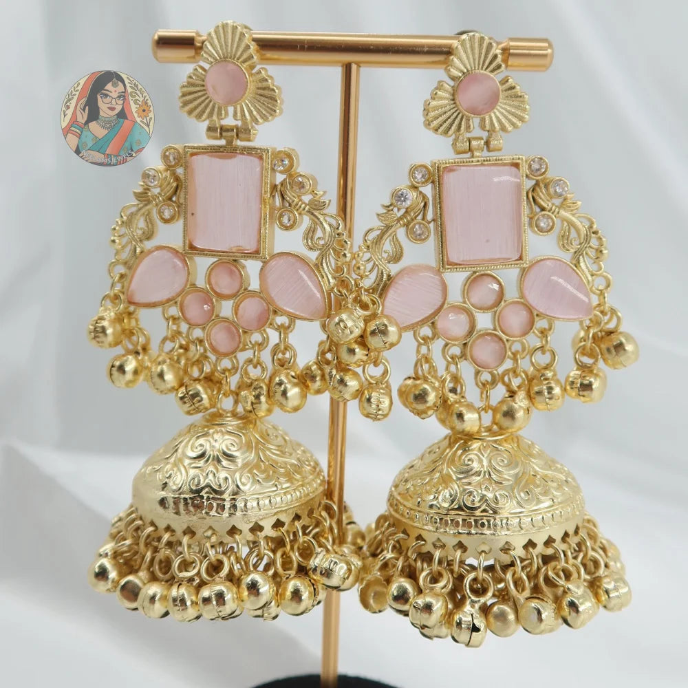 Pari Kashmiri Earrings - Pink
