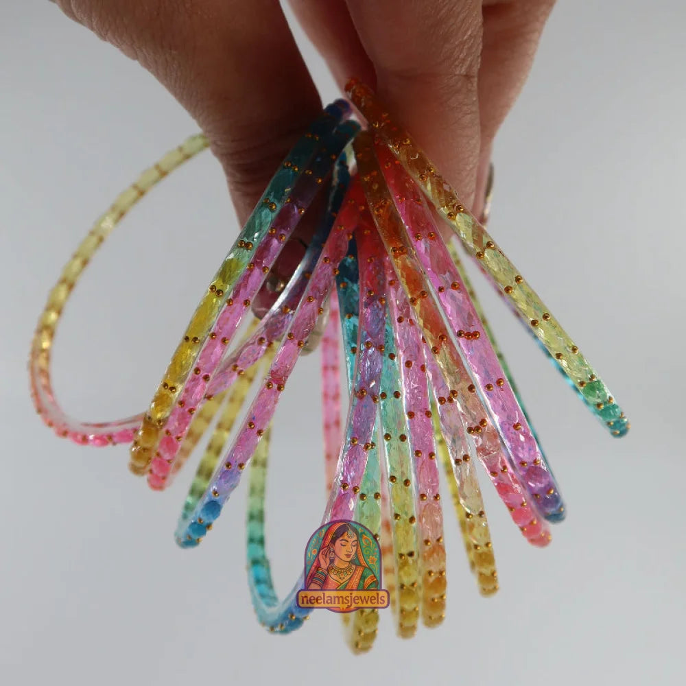 ’Pastel Multi’ Glass Bangle Set