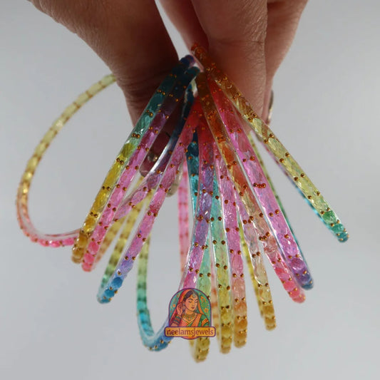 ’Pastel Multi’ Glass Bangle Set