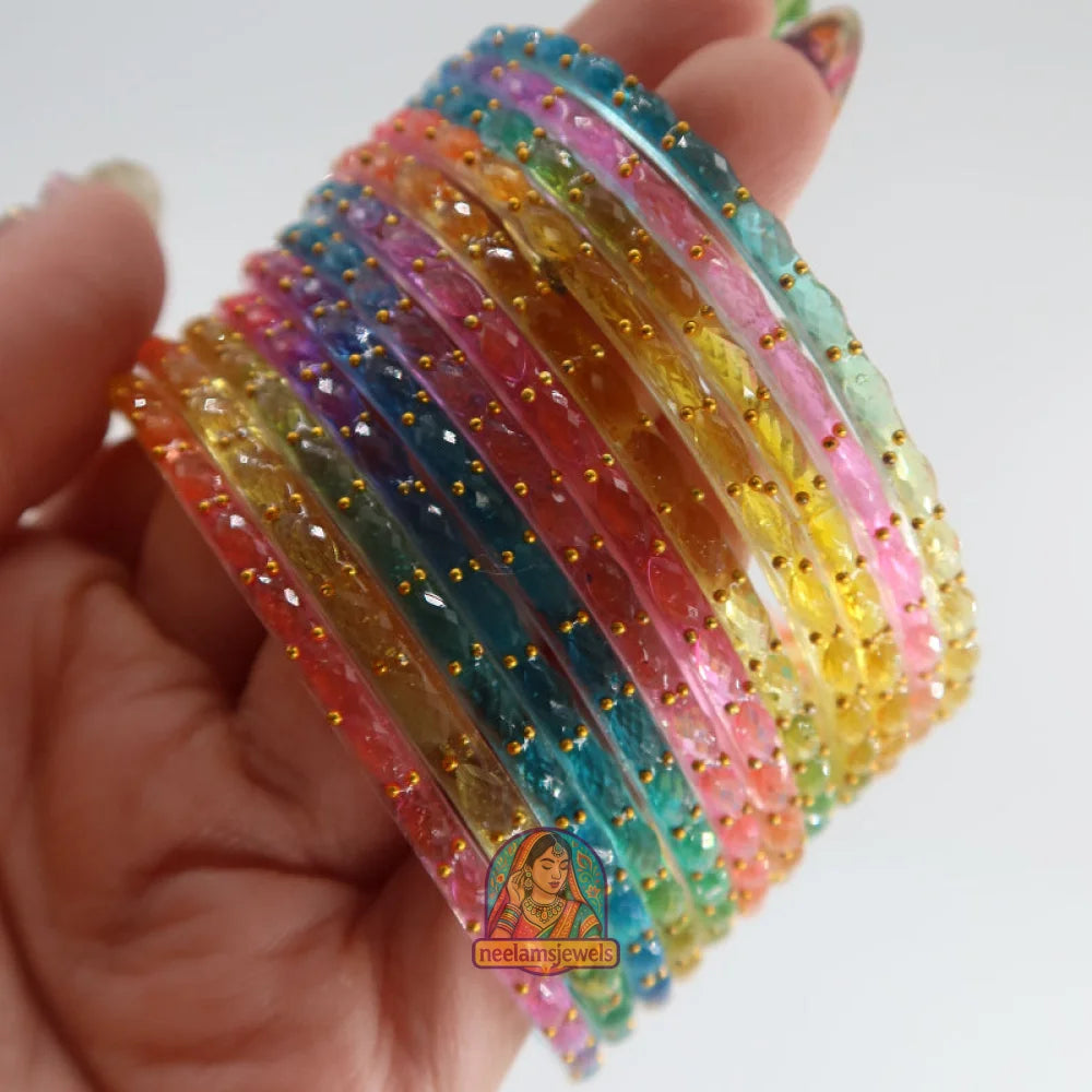 ’Pastel Multi’ Glass Bangle Set