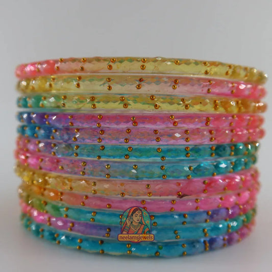 ’Pastel Multi’ Glass Bangle Set