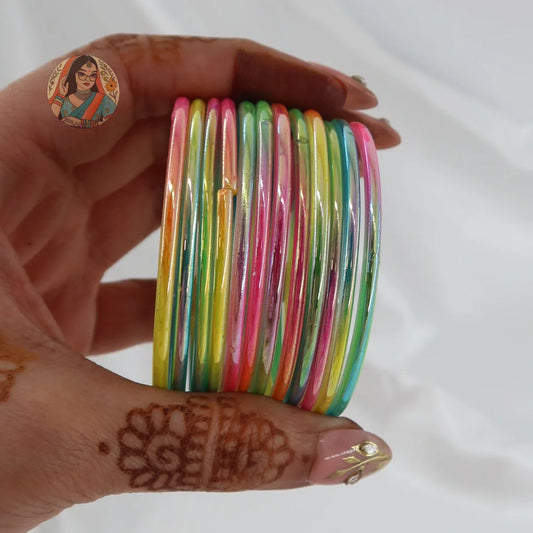 ’Pastel Multi’ Rang Pakka Glass Bangle Set