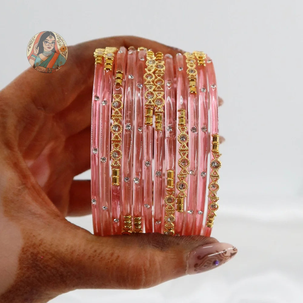 ’Peach’ Mehwish Glass Bangle Set