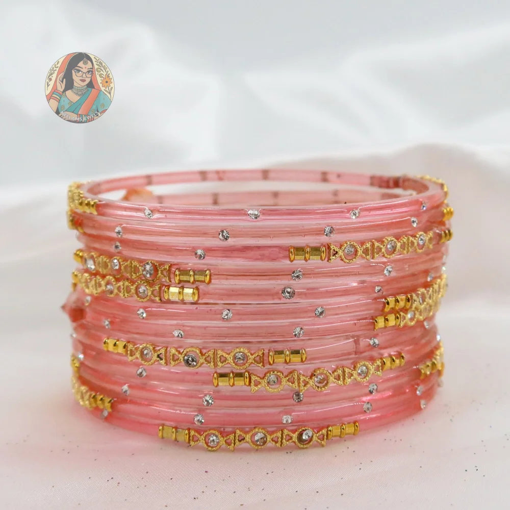 ’Peach’ Mehwish Glass Bangle Set