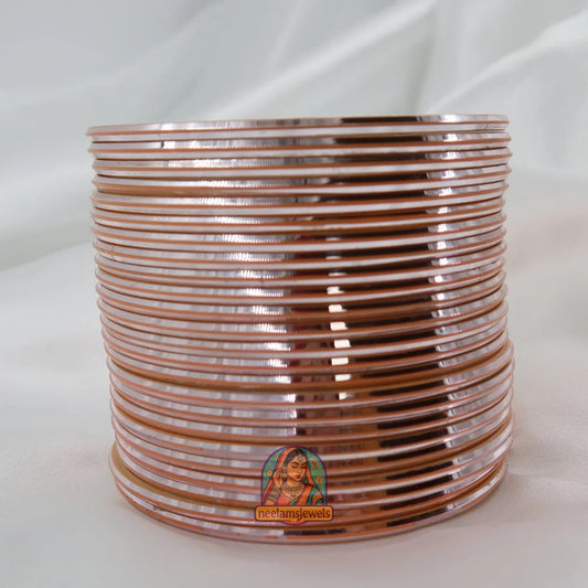 ’Peach’ Metallic Bangle Set