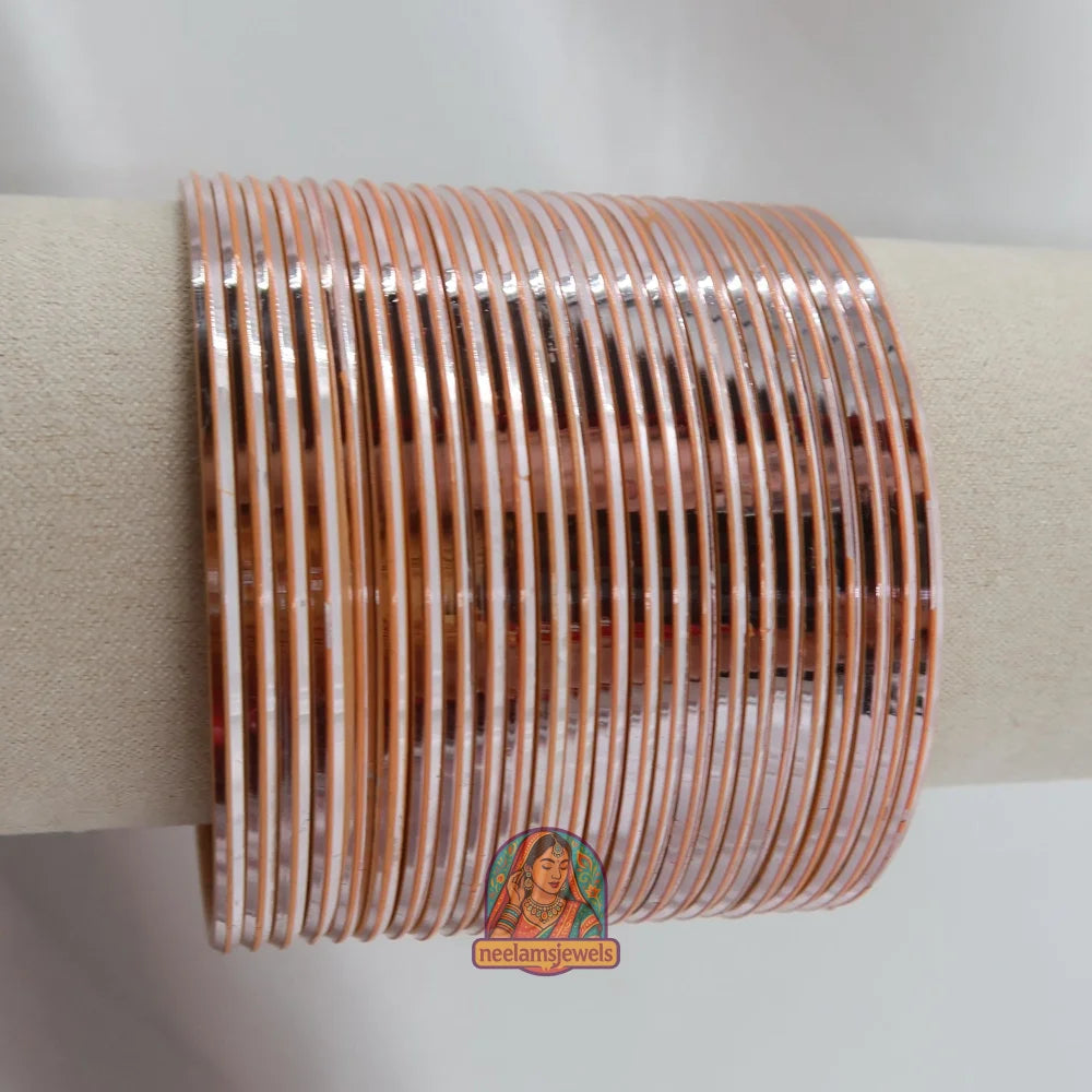 ’Peach’ Metallic Bangle Set