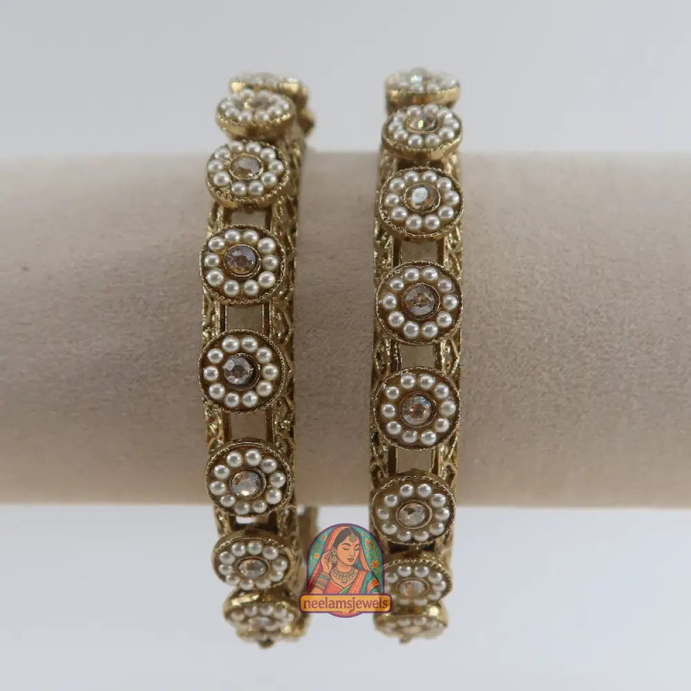 Pearl Flower Stone Bangles