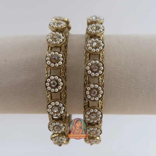 Pearl Flower Stone Bangles