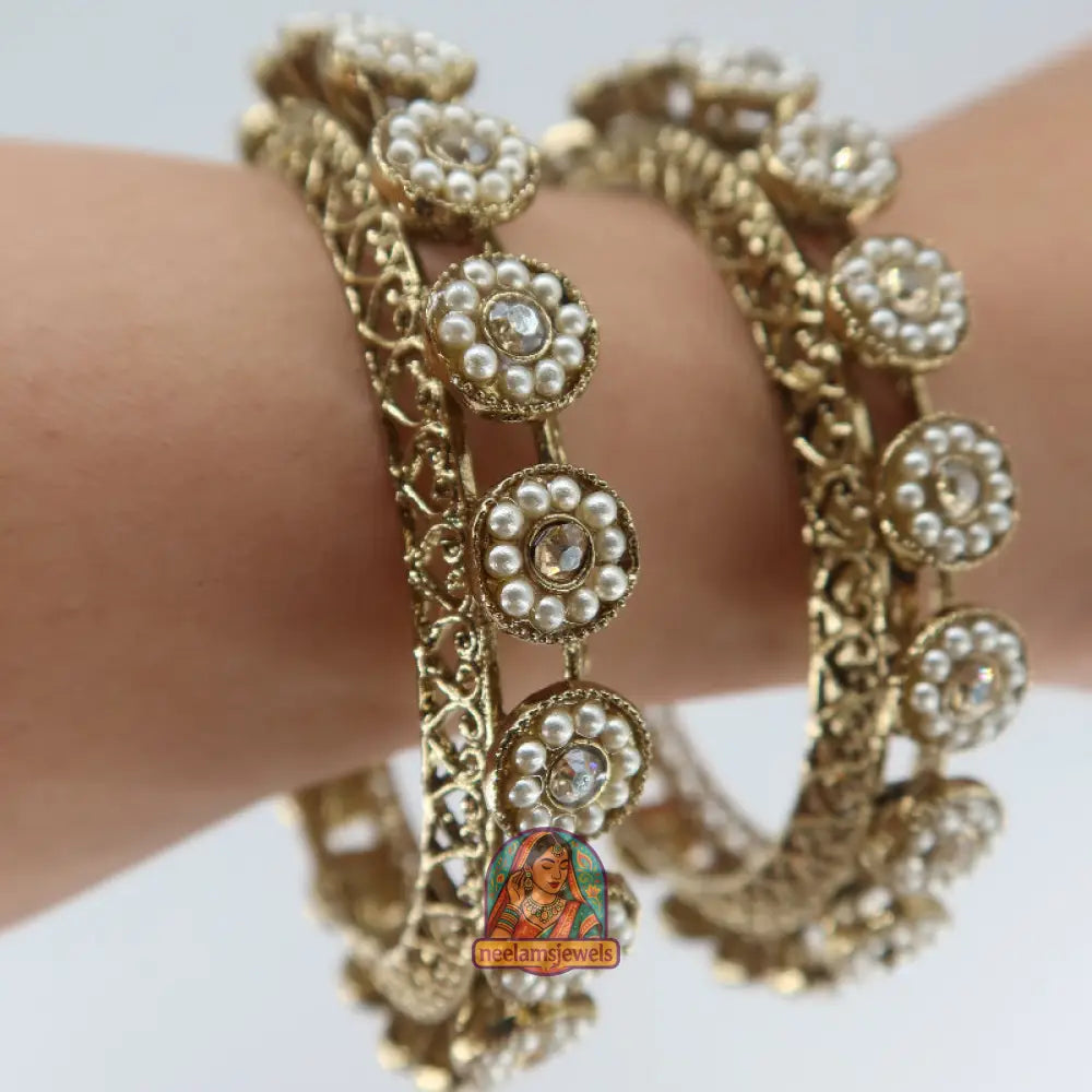 Pearl Flower Stone Bangles