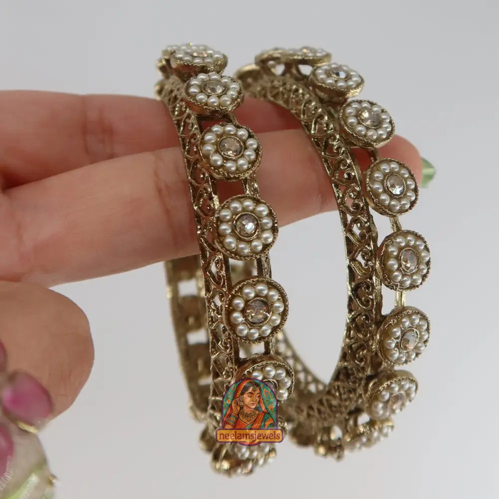 Pearl Flower Stone Bangles