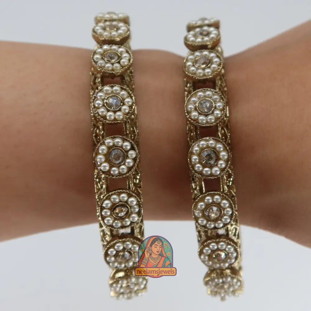 Pearl Flower Stone Bangles